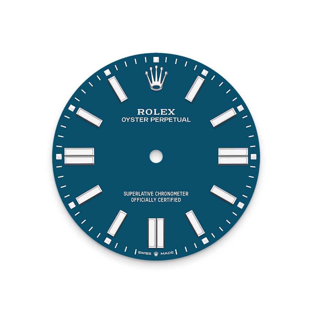 Rolex Oyster Perpetual 41 — Zifferblatt in Med blue
