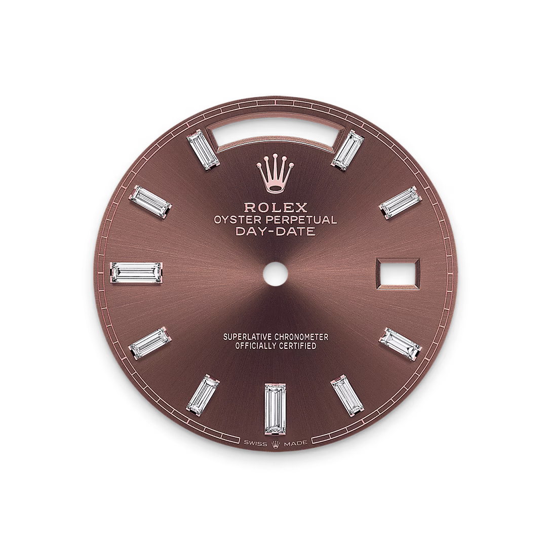 Rolex Day-Date 40 — Schokoladen­­farbenes Zifferblatt