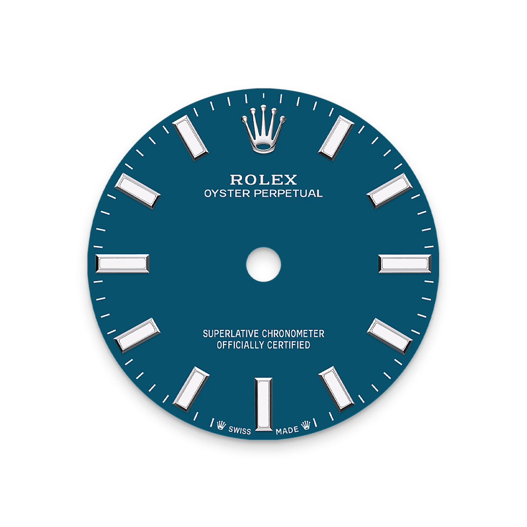 Rolex Oyster Perpetual 28 — Zifferblatt in Med blue